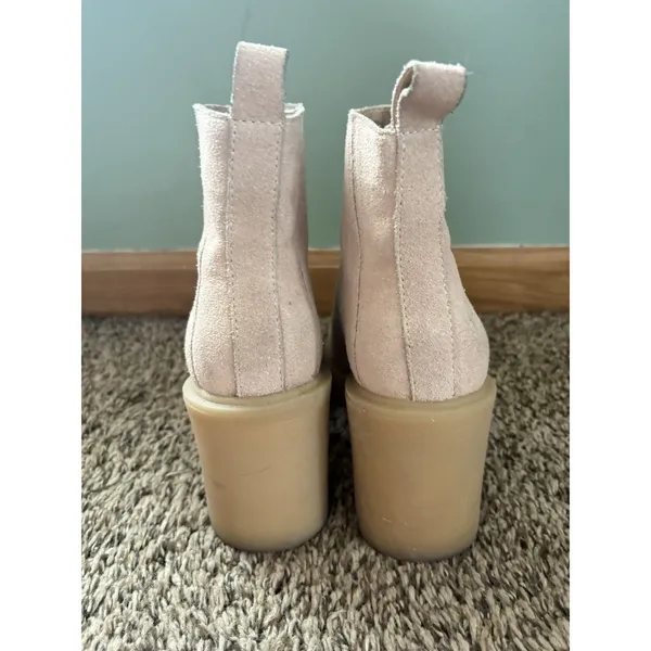 Dolce Vita Celia Women's Beige Leather Ankle Bootie Slip-On Round Toe 8M - Image 4