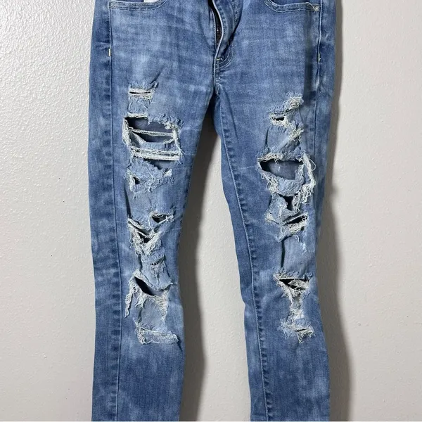 American Eagle Women Denim Light Blue Super Stretch Ankle Jegging Jeans‎ size 6 - Image 3