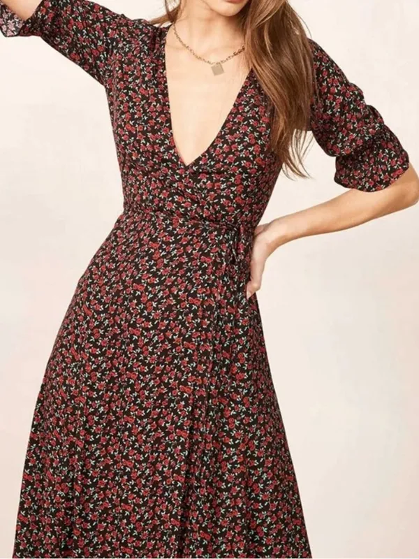 NWT Reformation Judith Midi Wrap Dress Sz S - Image 3