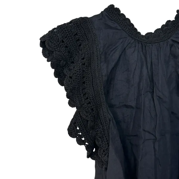 Ulla Johnson Handmade Kai Ramie black flounce Goth feminine blouse 10 - Image 9