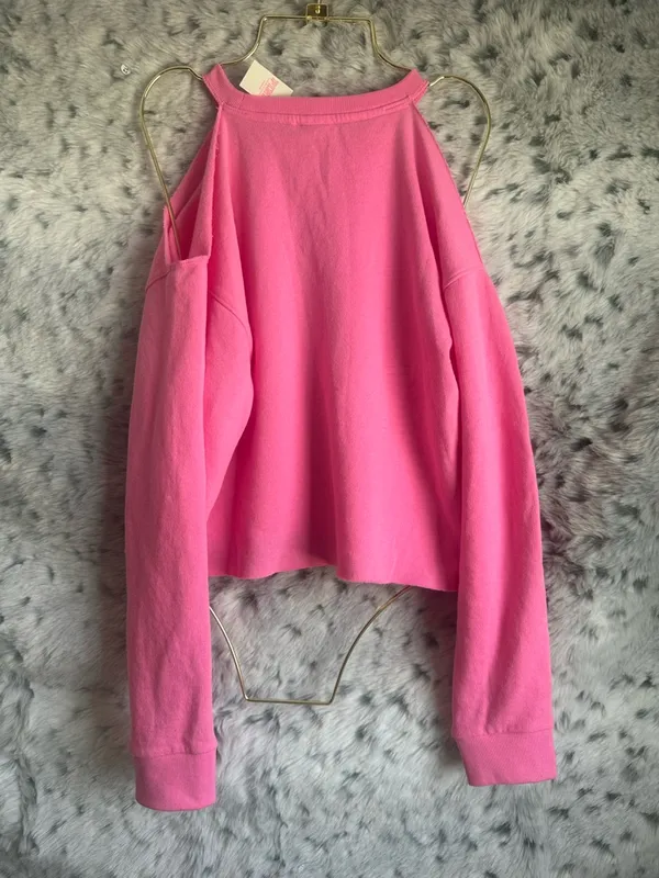 89. Victoria's Secret PINK Bright Pink Crewneck Sweatshirt nwt - Image 5