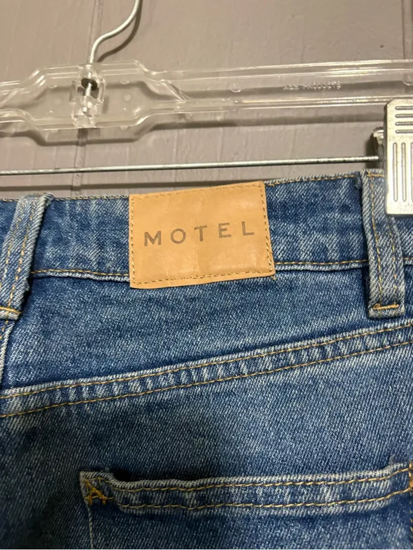 MOTEL ROCKS High-Rise Flare Blue Jeans - Image 5