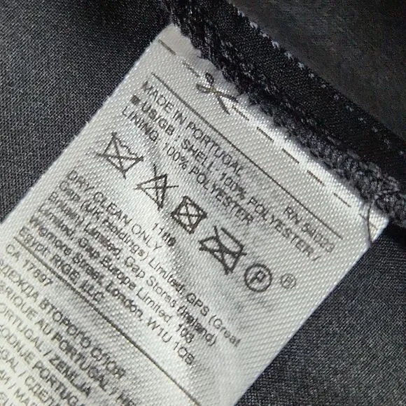 Banana‎ Republic -738 Faux Wrap Slip Dress Asymmetrical shoulder Black Satin 4 - Image 10