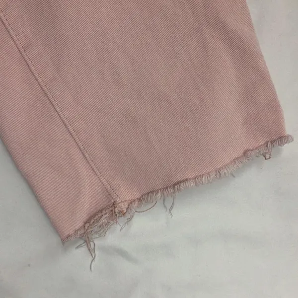 Baby pink flare leg raw edge denim pants woman’s size xtra small - Image 5