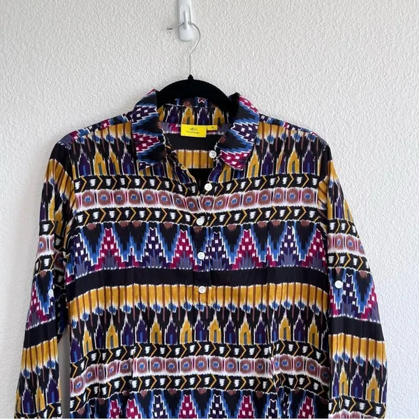 Roller Rabbit Ikat Print Long‎ Sleeve Shirt Dress - Image 2