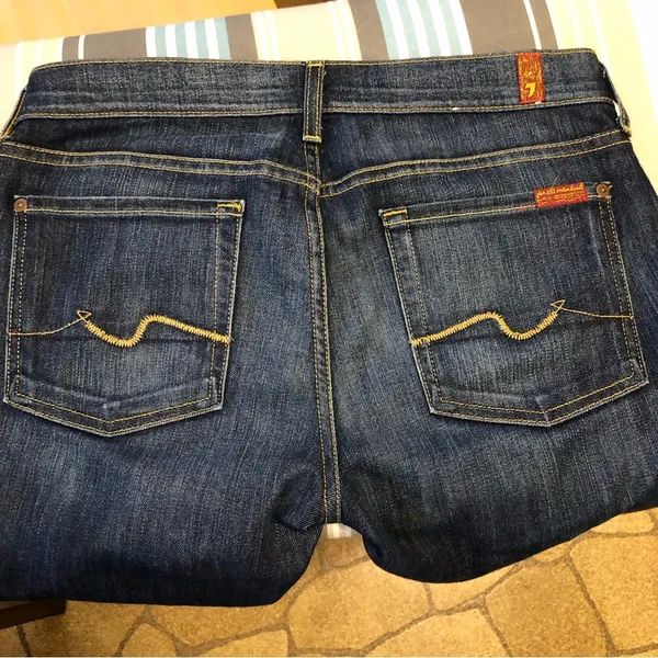 7 For All Mankind Bootcut Dark Wash Stretchy excellent condition Jeans 29 - Image 9