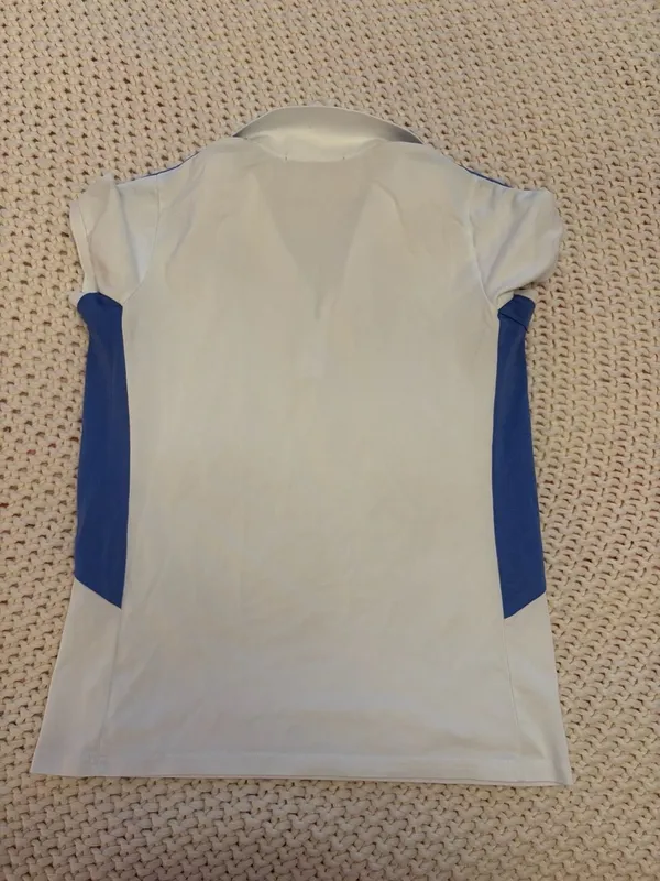 RLX Ralph Lauren Women's White and Blue Quarter-Zip Golf Polo Shirt - Image 3
