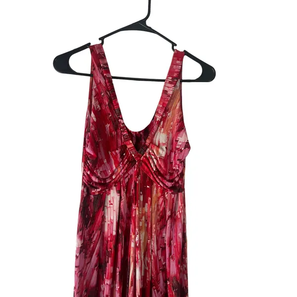 Anni Kuan Y2k Designer Women's Size Small Red Pink Abstract‎ Mini Dress - Image 2
