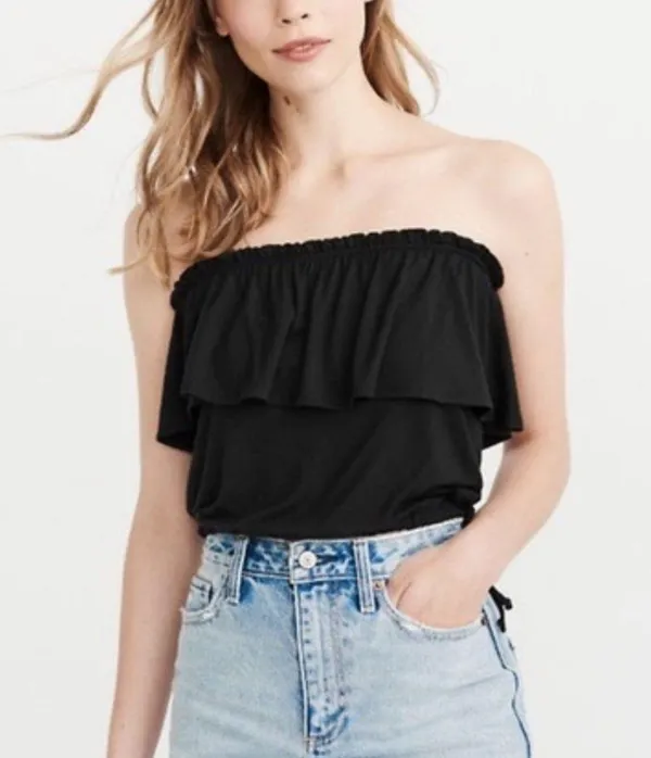 Abercrombie Women's Black Crop-top - Image 2