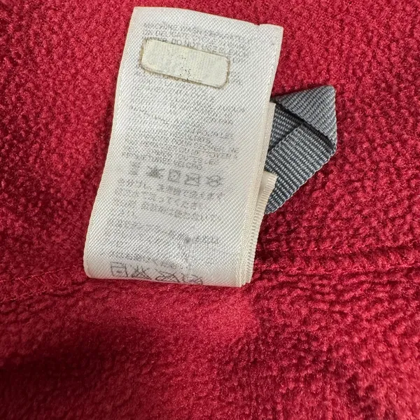 The North Face‎ Womens Red Full Zip Fleece Jacket Grey Trim Mock Neck Gorpcore - Image 12
