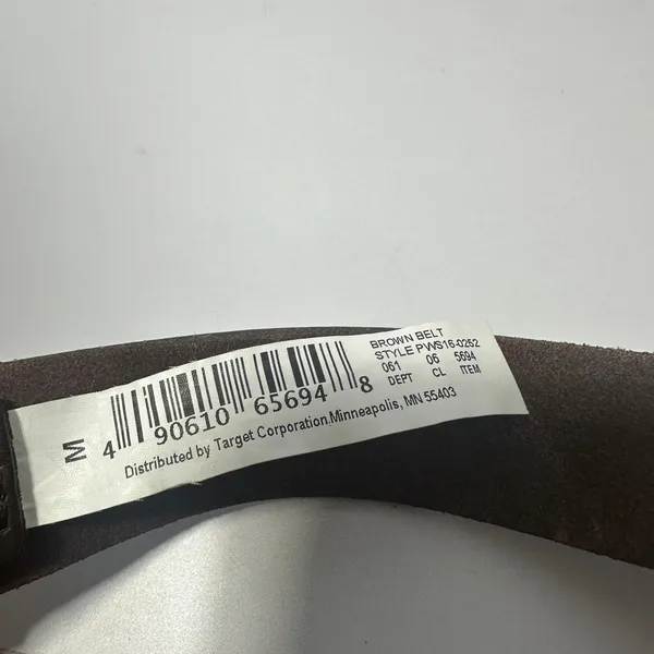 Brown Leather Belt Gold Brass Buckle Womens Medium Classic Western Target Preppy - Image 7