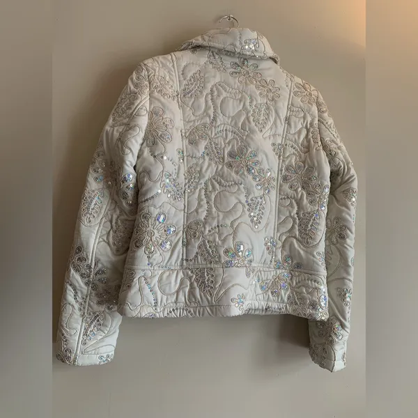 Montanaco NWOT Jacket Coat Sparkling Western Style Women Size Small Cream - Image 4