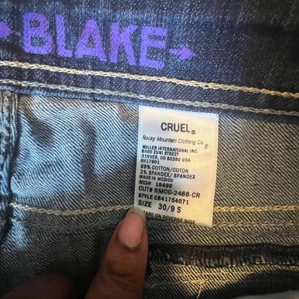 Cruel Denim Blake Womens 30/9S Dark Wash Embroidered Bootcut Jeans‎ CB41754071 - Image 3