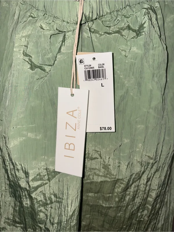 Ibiza by Anne Cole Green V-Neck Halter Maxi Dress w/ Jewel Trim Size Large - Image 7