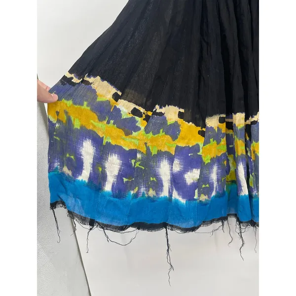Free People One Black Imperial Palm‎ Pintuck Printed Boho Dress Size S Festival - Image 8