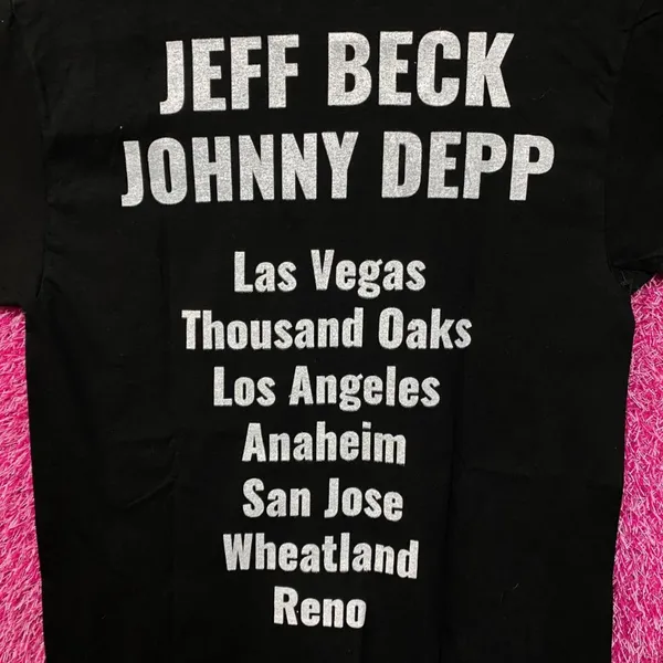 Jeff Beck Johnny Depp California Nevada Rock Duo Tour Tee Small - Image 4