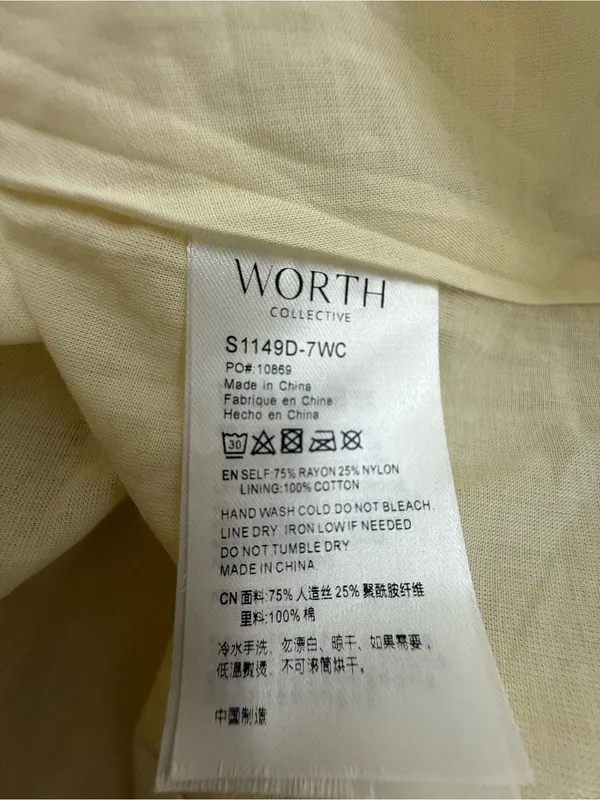Worth Collective Melody Mini Dress in Ivory Vintage Tea Size Medium - Image 8