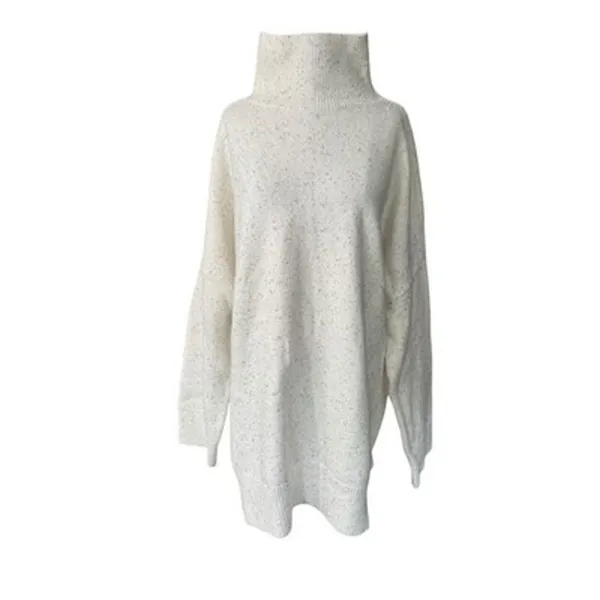 Abercrombie Cream Speckled Nep Knit Turtleneck Sweater Dress Womens Size Large L - Image 12
