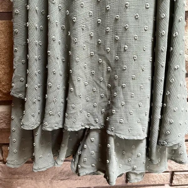 Altar’d State Haisley Layered Crossover Romper Sage Green Swiss Dot XL - Image 11