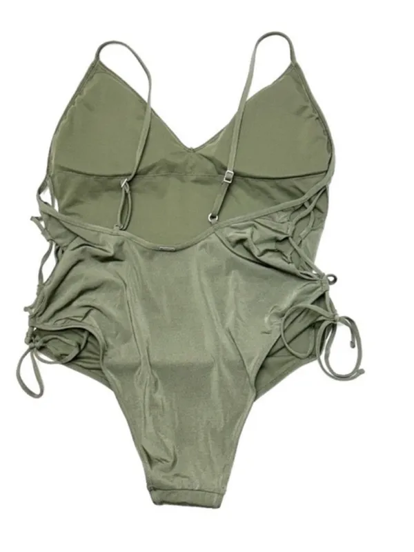 NWT Abercrombie One Piece Original Cheeky lace up tie sides swimsuit size XL NEW - Image 2