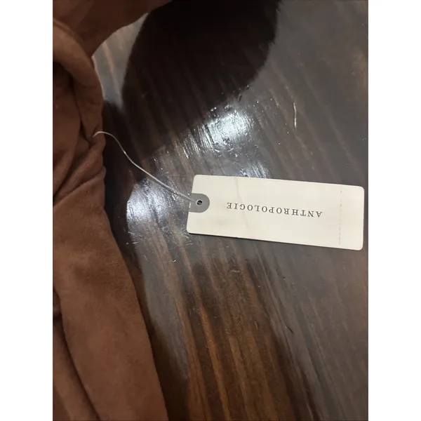 Anthropologie NEW NWT Lauren Sueded Wrap Midi Skirt Brown Size M - Image 5