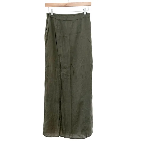 American Eagle Green Maxi Skirt with Slits Sz 4 - Image 4