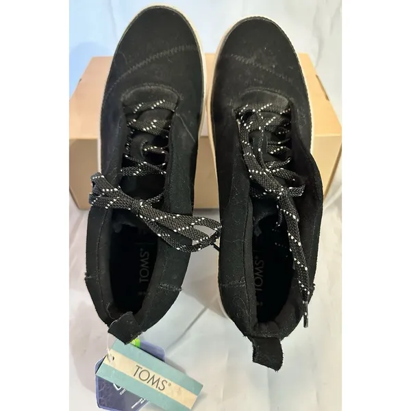 TOMS Riley Mid-Top Sneaker Women’s 9.5 Black Suede OrthoLite NWT - Image 4