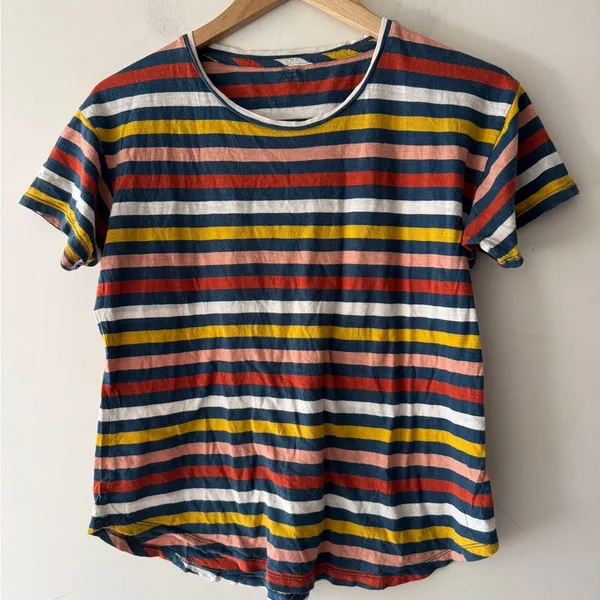 Madewell Whisper Cotton Crewneck T-Shirt in Lennie Stripe Multicolor‎ - Image 2