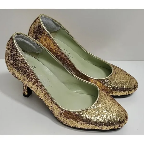 Shoes of Prey Glitter Kitten Heels Sparkly‎ Party Evening Dress Pumps Bridal - Image 2