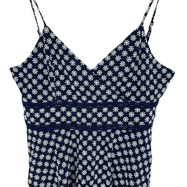 Francesca's Collection Trixxi Embroidered Floral Spaghetti Strap Mini Dress Blue - Image 3