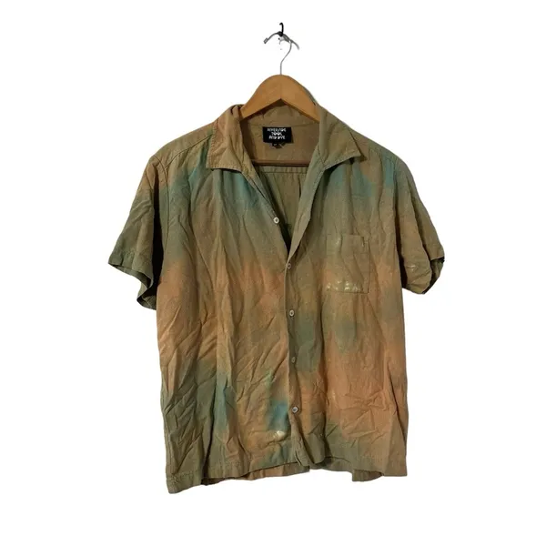 RIVERSIDE Tool & Dye Tie Dye Button Down Shirt Yellow Size M - Image 4
