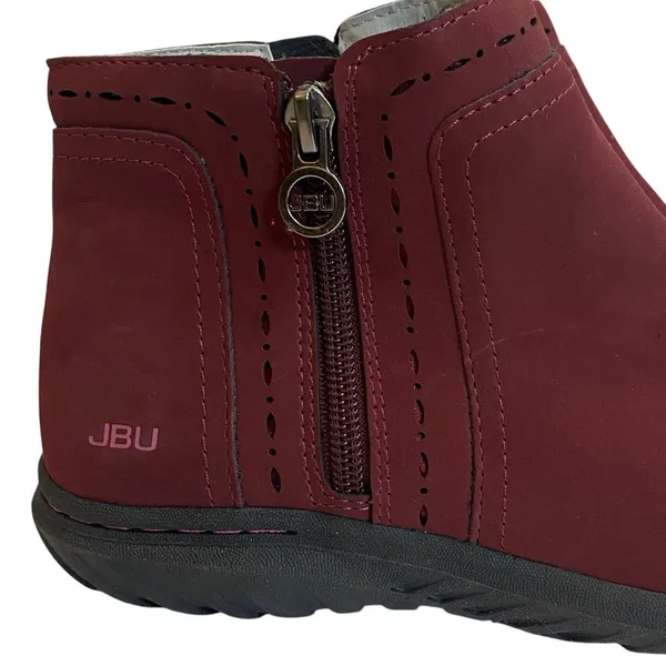 Jbu Memory Foam Do Juno Women Sz 7‎ M Burgundy Ankle Length Zip Up Chelsea Boots - Image 3