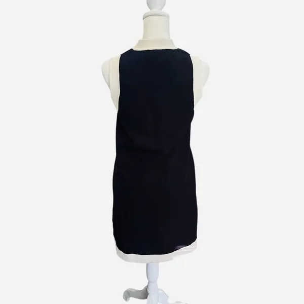 Tuckernuck Marie Dress Navy White Contrast Trim Knit Shift Mini XS - Image 5