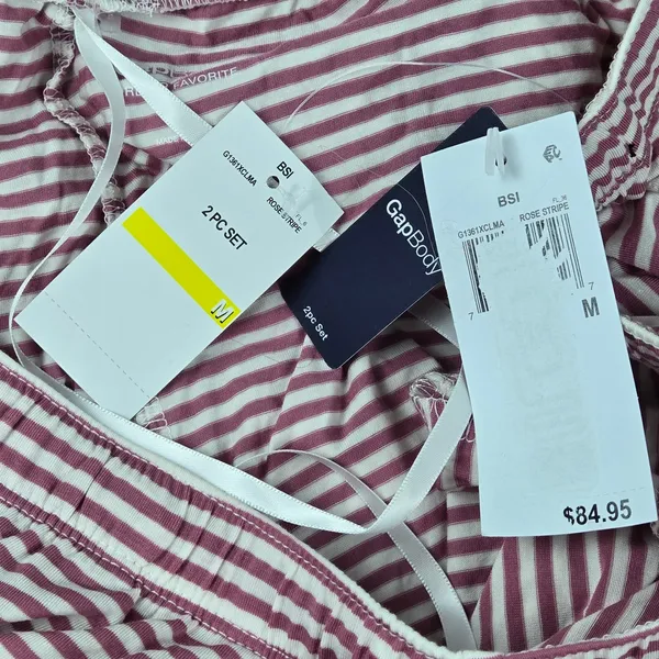Gap Body Forever Favorite Pajama Set Rose Stripe Modal Spandex Medium NEW - Image 4