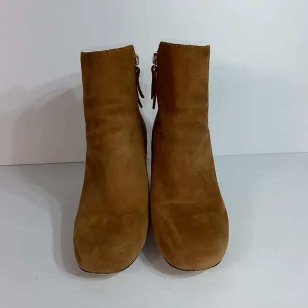 ALDO Gwulia suede ankle Boots Side Zip Block Heel Tan Womens Size 7.5 - Image 2