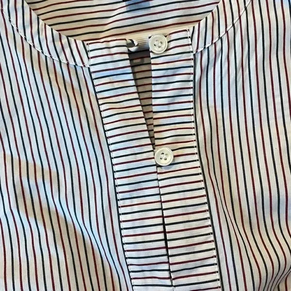 J.Crew striped embroidered tie front blouse size M - Image 11