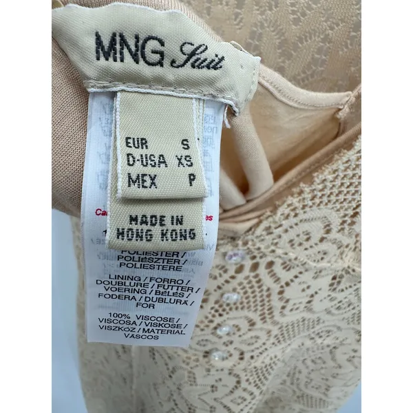 Y2K Fairy Cream Lace Midi‎ Dress Sz XS Cottagecore Boho Coquette Romantic - Image 6