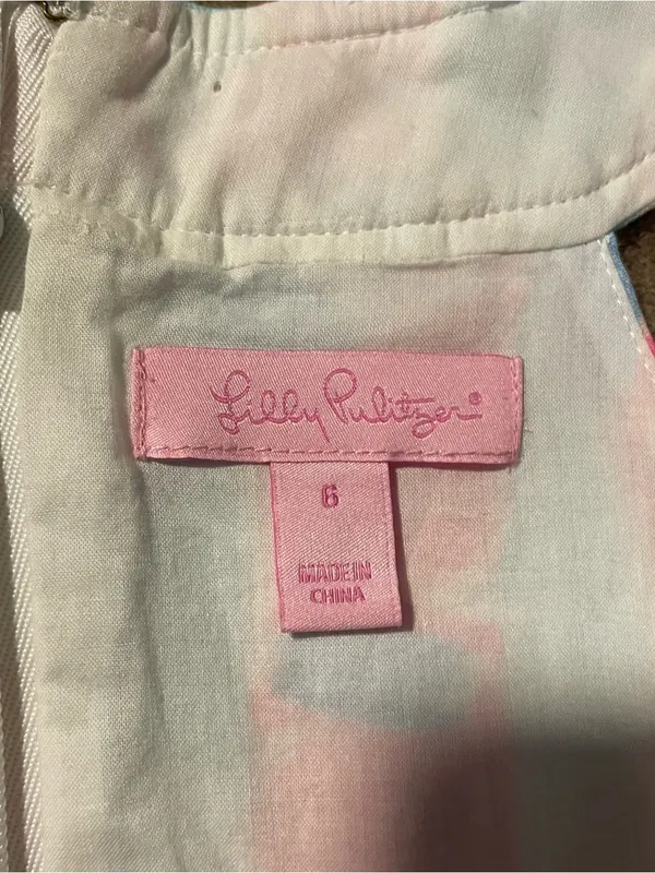 Lilly Pulitzer Dress Womens 6 Lynn Shift Dress Multi Out To Sea Lace Preppy Line - Image 4
