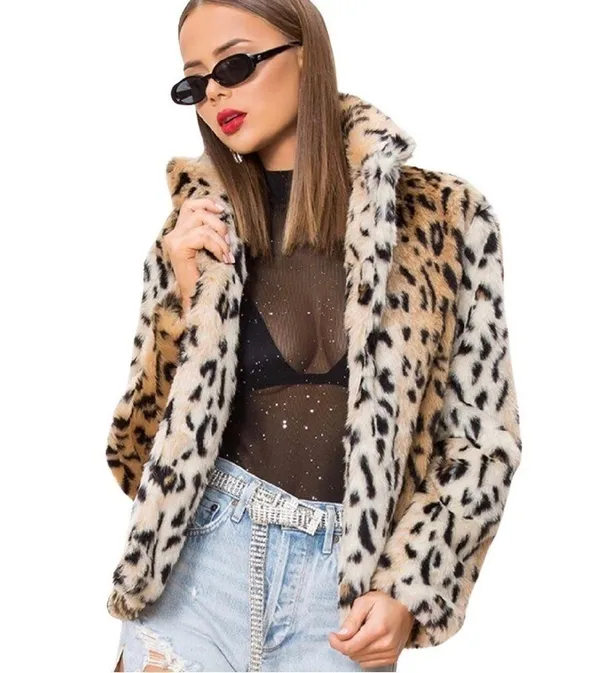 SUPERDOWN Faux Fur Animal Print Open Oversized Coat Sz XS - Image 6