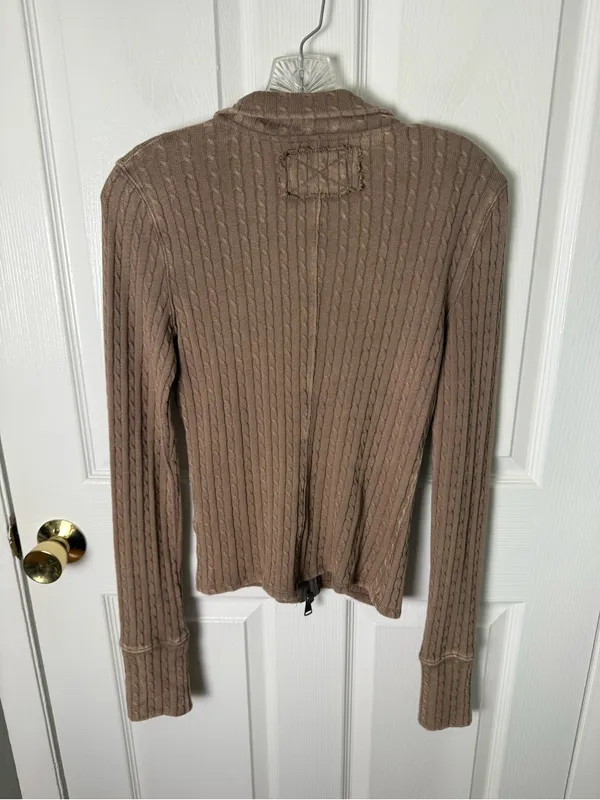 Free People Brunch Girl Up Zip Up in Dusted Cocoa S - Image 4