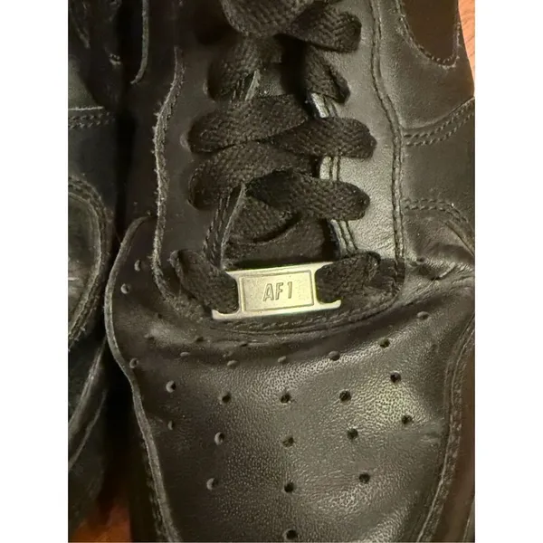 Nike Air Force 1 '07 Triple Black Sneakers Shoes Womens Size 10 Leather‎ - Image 10