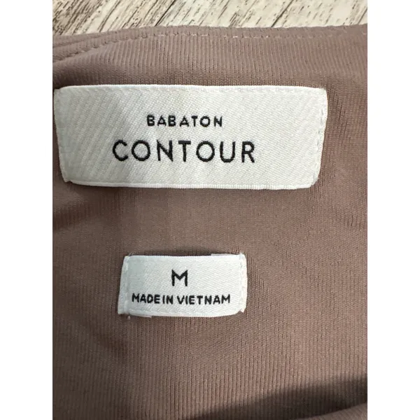 Babaton Contour Square Neck Long Sleeve Bodysuit Taupe & Black Tube Top Medium - Image 3