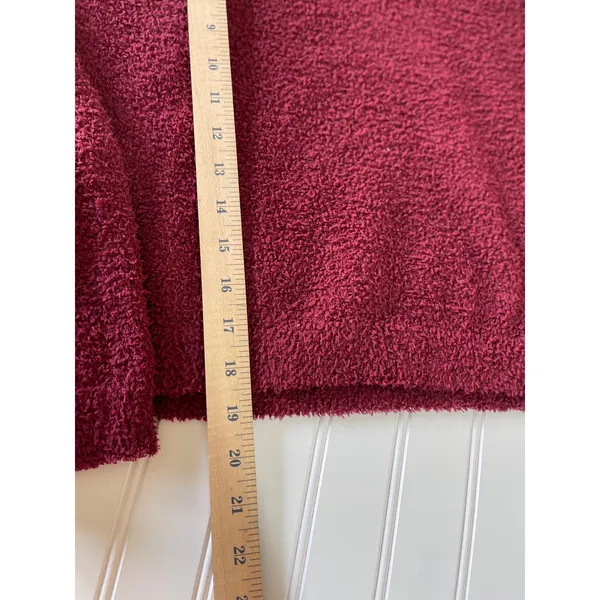 Lulus Womens Burgundy Fuzzy Knit Cropped Turtleneck Sweater Size M Wool Blend - Image 5