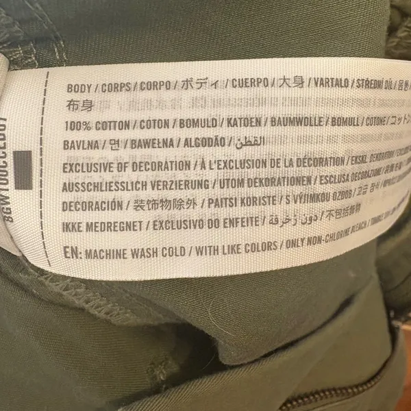 Abercrombie & Fitch Cargo Pants Olive Green Utility Pockets Straight Leg Size 27 - Image 6