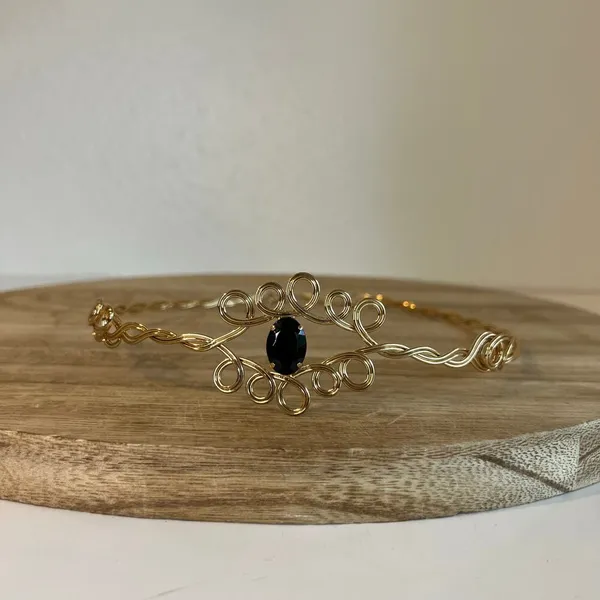 Gold Handmade Wire Swirl Belly Chain Belt or Headband Festival Piece - Image 2
