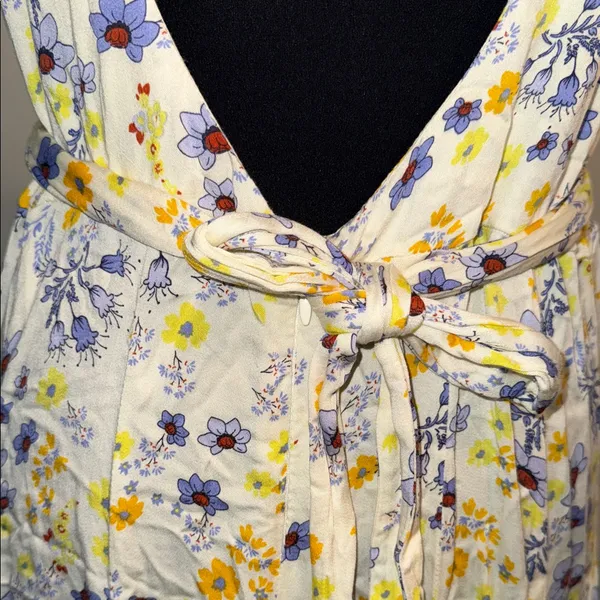 Free People Chic Floral V-Neck Mini Dress - Image 8