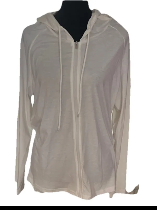 Women's White Hooded Top Size L - Image 3