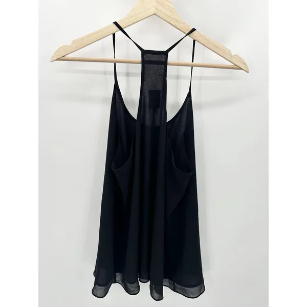 Twik Top Women MEDIUM Black Scoop Neck Racerback Sleeveless Blouse‎ Tank - Image 2