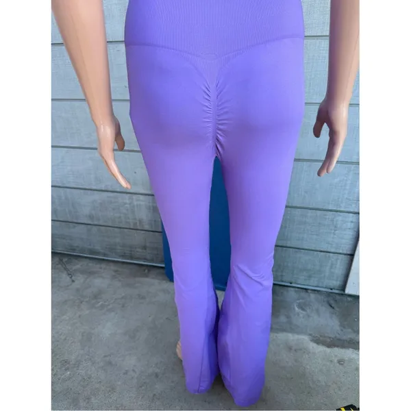 Women’s High-Rise Flare Pants in Lilac size Medium - Image 5