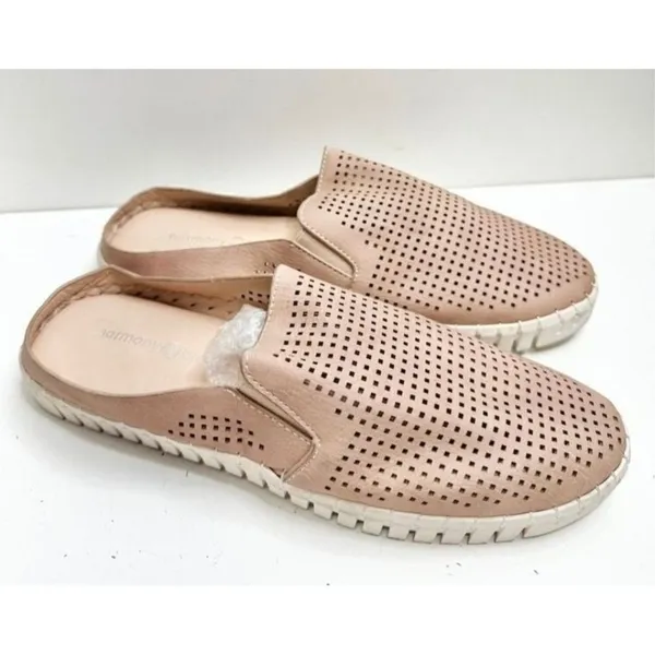 Harmony Balance Sashay Mules Size 8‎ Beige Perforated Slip On Shoes - Image 4